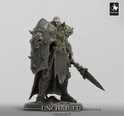 Oathbreaker Paladin, Fighter,Soldier Spear and Shield, DnD Unpainted Miniature| 28mm, 32mm,54mm,75mm,100mm Scales | Dungeons & Dragons - Only-Games