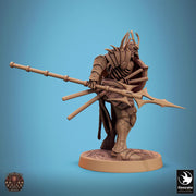Skeleton Oriental Warrior Spear and Shield | Undead Unpainted miniature DnD | 28mm, 32mm, 54mm, 75mm,100mm | Pathfinder | Rescale Miniatures - Only-Games