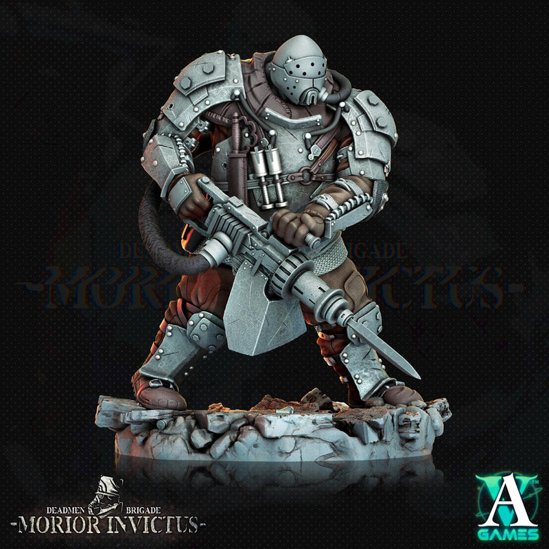 Sci-Fi Miniature Army Veterans | Base sizes: 25mm.32mm,40mm,65mm,80mm (see description) | Resin Mini | Morior Iron Guard | Archvillain Games - Only-Games