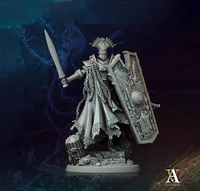 Oathbreaker Paladin Cleric Fighter Knight Unpainted Miniature | 28mm, 32mm, 54mm,75mm, 100 Scales | Dungeons and Dragons | Pathfinder