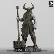 Fighter, Ranger, Barbarian Soldier Big Hammer, DnD Unpainted Miniature| 28mm, 32mm,54mm,75mm,100mm Scales | Dungeons & Dragons - Only-Games
