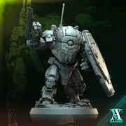 Sci-Fi Heavy Terminator Battle Mech Unpainted Resin | 40mm, 50mm, 65mm 80mm BASE SIZES | Argo Bulwark Morior Invictus | Archvillain Games - Only-Games