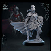 Human Paladin Fighter Sword & Shield | Miniature | 28mm, 32mm, 54mm,75mm, 100mm Scales | Pathfinder Figure | DnD | Figurine unpainted | - Only-Games