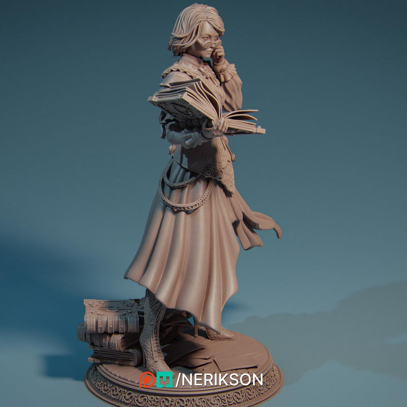 Female Wizard, Sorcerer, Librarian PC NPC | 6 Sizes /Scale Resin Miniature | Dungeons and Dragons - Only-Games