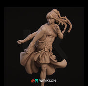 Female Human Monk PC / NPC Unpainted Miniature | 28mm, 32mm,54mm,75mm, 100mm Scales | Dungeons and Dragons Pathfinder | NERIKSON - Only-Games