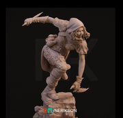 Female Human Rogue Assassin PC / NPC Unpainted Miniature | 28mm, 32mm,54mm,75mm, 100mm Scales | Dungeons and Dragons Pathfinder | NERIKSON - Only-Games