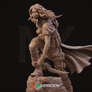 Female Human Rogue Assassin PC / NPC Unpainted Miniature | 28mm, 32mm,54mm,75mm, 100mm Scales | Dungeons and Dragons Pathfinder | NERIKSON - Only-Games