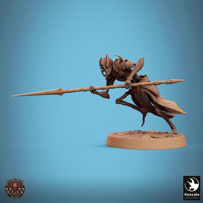 Skeleton Persian Warrior with Spear | Undead Unpainted miniature DnD | 28mm, 32mm, 54mm, 75mm,100mm | Pathfinder | Rescale Miniatures - Only-Games