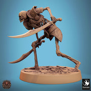 Skeleton Persian Warrior Dual Swords | Undead Unpainted miniature DnD | 28mm, 32mm, 54mm, 75mm,100mm | Pathfinder | Rescale Miniatures - Only-Games