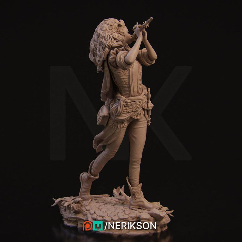 Female Human Bard PC / NPC Unpainted Miniature | 28mm, 32mm,54mm,75mm, 100mm Scales | Dungeons and Dragons Pathfinder | NERIKSON - Only-Games