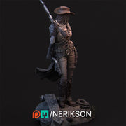 Human Female Gunslinger Fighter PC / NPC Unpainted Miniature| 28mm,32mm,54mm,75mm,100mm,140mm Scales | Pathfinder  DnD Figurine | NERIKSON - Only-Games