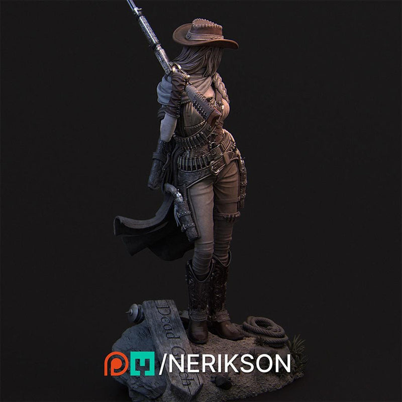 Human Female Gunslinger Fighter PC / NPC Unpainted Miniature| 28mm,32mm,54mm,75mm,100mm,140mm Scales | Pathfinder  DnD Figurine | NERIKSON - Only-Games