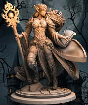 Elf Female Sorcerer, Wizard, Druid PC NPC Miniature NSFW Topless versions | 28mm,32mm,54mm,75mm,100mm Scales |  DnD 5e | Unpainted figure - Only-Games