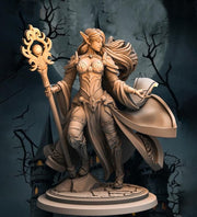 Elf Female Sorcerer, Wizard, Druid PC NPC Miniature NSFW Topless versions | 28mm,32mm,54mm,75mm,100mm Scales |  DnD 5e | Unpainted figure - Only-Games