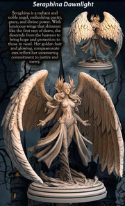 Female Angel Celestial Paladin PC NPC Miniature NSFW Topless versions | 28mm,32mm,54mm,75mm,100mm Scales |  DnD 5e | Unpainted figure - Only-Games