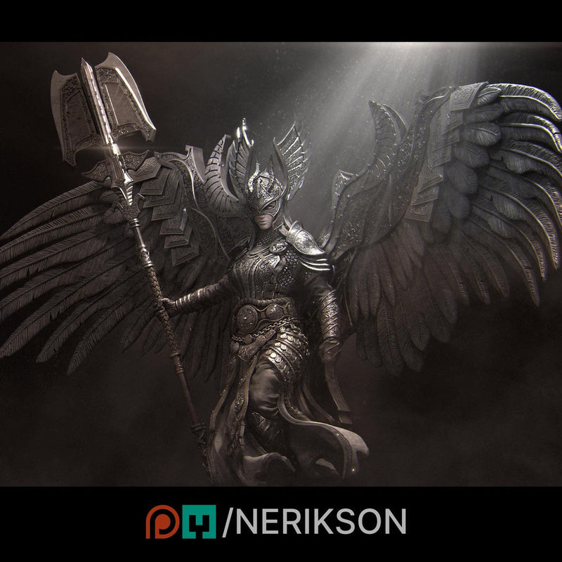 Female Celestial Angel  D&D UNPAINTED Miniature | 28mm, 32mm, 54mm,75mm, 100mm, 140mm Scales | Pathfinder Figure | Figurine | RPG Gift Idea - Only-Games