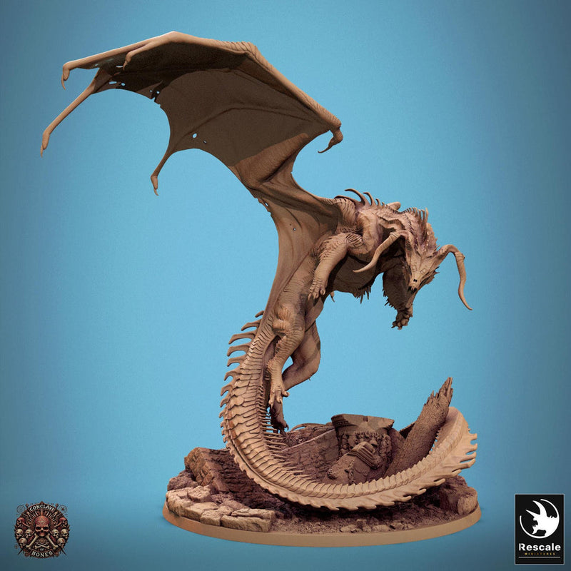 Chromatic Black Dragon (4 sizes) D&D Miniature | 200mm Wing Span, 183mm Height | Resin Figure Dungeons and Dragons 5e Pathfinder |Great gift - Only-Games
