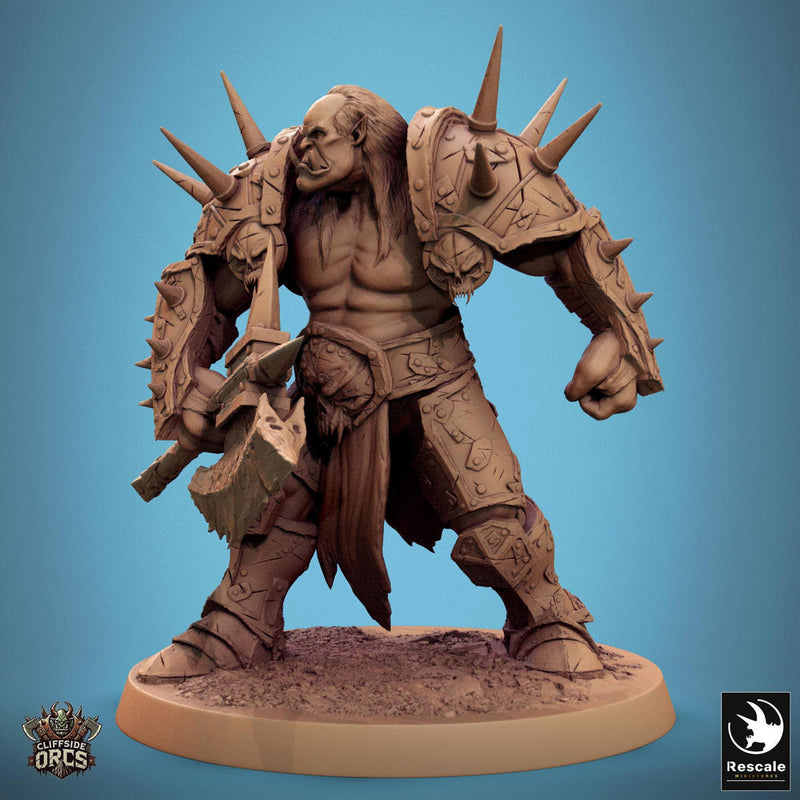 Orc Fighter Barbarian Battle Axe, Half-Orc | Scales: 28mm,32mm ,,54mm,75mm,100mm  Megaboss | Dungeons & Dragons 5e |Pathfinder - Only-Games