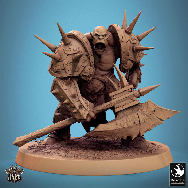 Orc Fighter Barbarian Battle Axe, Half-Orc | Scales: 28mm,32mm ,,54mm,75mm,100mm  Megaboss | Dungeons & Dragons 5e |Pathfinder - Only-Games