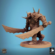 Orc Fighter Barbarian Dual Swords, Half-Orc | Scales: 28mm,32mm ,,54mm,75mm,100mm  Megaboss | Dungeons & Dragons 5e |Pathfinder - Only-Games