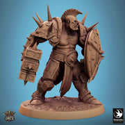 Orc Fighter Barbarian Battle Hammer Shield, Half-Orc | Scales: 28mm,32mm ,,54mm,75mm,100mm  Megaboss | Dungeons & Dragons 5e |Pathfinder - Only-Games