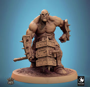 Orc Fighter Barbarian Battle Hammer, Half-Orc | Unpainted Scales: 28mm,32mm ,,54mm,75mm,100mm  Megaboss | Dungeons & Dragons 5e |Pathfinder - Only-Games