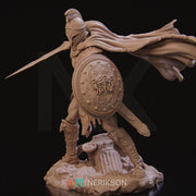 Human Fighter, Perseus PC / NPC Unpainted Miniature | 28mm, 32mm,54mm,75mm, 100mm Scales | Dungeons and Dragons Pathfinder | NERIKSON - Only-Games