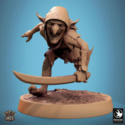 Goblin with Swords Fighter | D&D 5e UNPAINTED | 28mm, 32mm,54mm,75mm, 100mm scale| Pathfinder | Figure for Painting| Rescale Miniatures - Only-Games