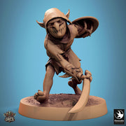 Goblin Sword and Shield Fighter | D&D 5e UNPAINTED | 28mm, 32mm,54mm,75mm, 100mm scale| Pathfinder | Figure for Painting| Rescale Miniatures - Only-Games