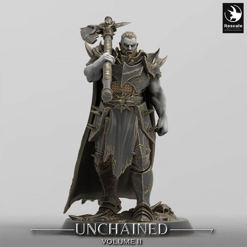 Oathbreaker Paladin, Fighter,Soldier Axe, DnD Unpainted Miniature| 28mm, 32mm,54mm,75mm,100mm Scales | Dungeons & Dragons - Only-Games