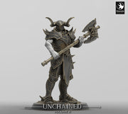 Oathbreaker Paladin, Fighter,Soldier Axe, DnD Unpainted Miniature| 28mm, 32mm,54mm,75mm,100mm Scales | Dungeons & Dragons - Only-Games