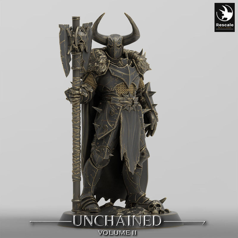 Oathbreaker Paladin, Fighter,Soldier Axe, DnD Unpainted Miniature| 28mm, 32mm,54mm,75mm,100mm Scales | Dungeons & Dragons - Only-Games