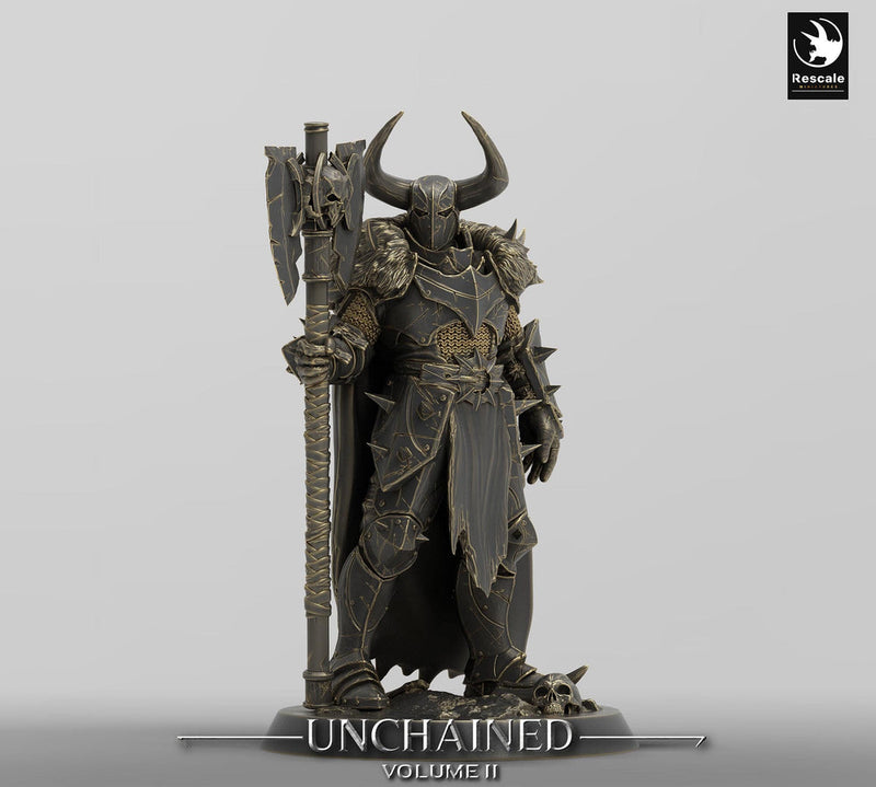 Oathbreaker Paladin, Fighter,Soldier Axe, DnD Unpainted Miniature| 28mm, 32mm,54mm,75mm,100mm Scales | Dungeons & Dragons - Only-Games