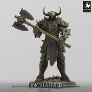 Oathbreaker Paladin, Fighter,Soldier Axe, DnD Unpainted Miniature| 28mm, 32mm,54mm,75mm,100mm Scales | Dungeons & Dragons - Only-Games
