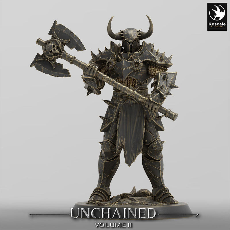 Oathbreaker Paladin, Fighter,Soldier Axe, DnD Unpainted Miniature| 28mm, 32mm,54mm,75mm,100mm Scales | Dungeons & Dragons - Only-Games
