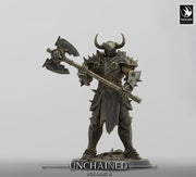 Oathbreaker Paladin, Fighter,Soldier Axe, DnD Unpainted Miniature| 28mm, 32mm,54mm,75mm,100mm Scales | Dungeons & Dragons - Only-Games