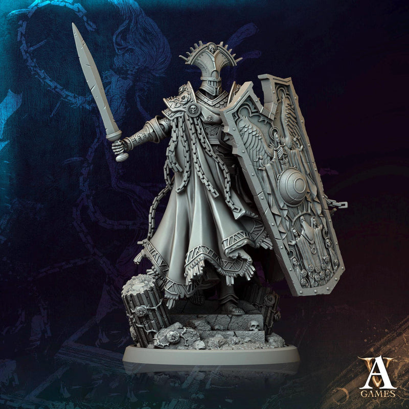 Oathbreaker Paladin Cleric Fighter Knight Unpainted Miniature | 28mm, 32mm, 54mm,75mm, 100 Scales | Dungeons and Dragons | Pathfinder