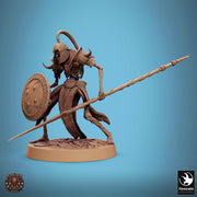 Skeleton Persian Warrior Spear and Shield | Undead Unpainted miniature DnD | 28mm, 32mm, 54mm, 75mm,100mm | Pathfinder | Rescale Miniatures - Only-Games