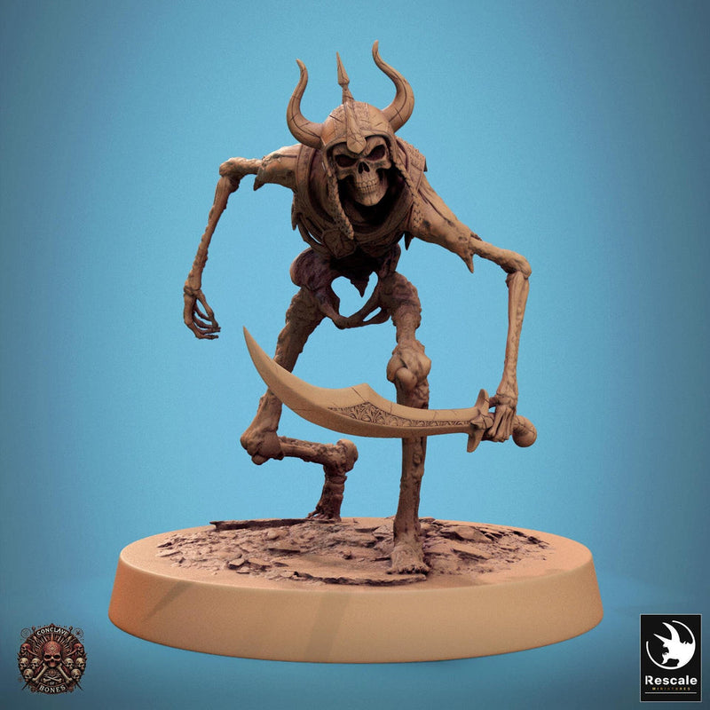 Skeleton Persian Warrior Sneaking Sword  | Undead Unpainted miniature DnD | 28mm, 32mm, 54mm, 75mm,100mm | Pathfinder | Rescale Miniatures - Only-Games