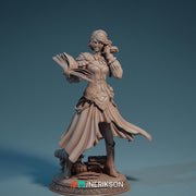 Female Wizard, Sorcerer, Librarian PC NPC | 6 Sizes /Scale Resin Miniature | Dungeons and Dragons - Only-Games