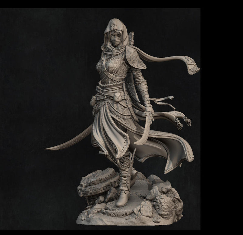 Human Female Rogue, Assassin, also No Mask PC / NPC DnD, Unpainted | 6 Sizes/Scales - Only-Games
