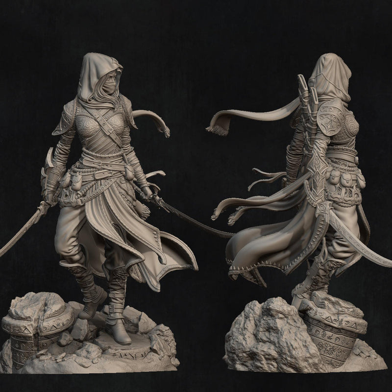 Human Female Rogue, Assassin, also No Mask PC / NPC DnD, Unpainted | 6 Sizes/Scales - Only-Games