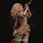 Female Human Bard PC / NPC Unpainted Miniature | 28mm, 32mm,54mm,75mm, 100mm Scales | Dungeons and Dragons Pathfinder | NERIKSON - Only-Games