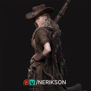 Human Female Gunslinger Fighter PC / NPC Unpainted Miniature| 28mm,32mm,54mm,75mm,100mm,140mm Scales | Pathfinder  DnD Figurine | NERIKSON - Only-Games