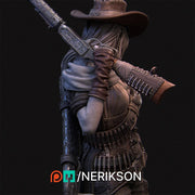 Human Female Gunslinger Fighter PC / NPC Unpainted Miniature| 28mm,32mm,54mm,75mm,100mm,140mm Scales | Pathfinder  DnD Figurine | NERIKSON - Only-Games