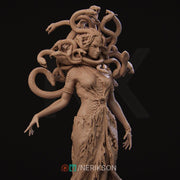 Medusa Monstrosity D&D Monster Unpainted Miniature | 28mm, 32mm, 54mm,75mm, 100mm, 140mm Scales | Dungeons and Dragons Pathfinder | NERIKSON - Only-Games