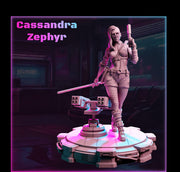 Female Sci-Fi Warrior Soldier, PC NPC Unpainted Resin Miniature | NSFW Topless version | 28mm, 32mm,54mm, 75mm, 100mm Scales | DnD 5e - Only-Games