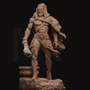 Human Barbarian, Heracles PC / NPC Unpainted Miniature | 28mm,32mm,54mm,75mm,100mm,140mm Scales | Dungeons and Dragons Pathfinder | NERIKSON - Only-Games