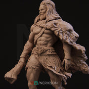 Human Barbarian, Heracles PC / NPC Unpainted Miniature | 28mm,32mm,54mm,75mm,100mm,140mm Scales | Dungeons and Dragons Pathfinder | NERIKSON - Only-Games