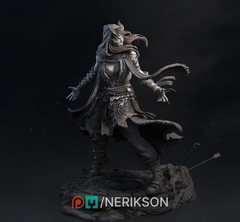 Female Tiefling Wild Magic Sorcerer UNPAIINTED Miniature | 28mm, 32mm,54mm,75mm,100mm,140mm Scales | Dungeons & Dragons 5E | NERIKSON - Only-Games